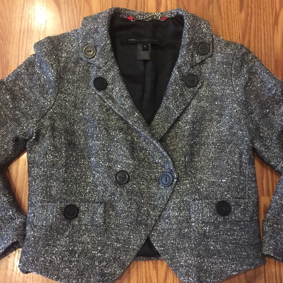 Marc by Marc Jacobs Cropped Tweed Blazer, Sz 2 - Picture 6 of 8
